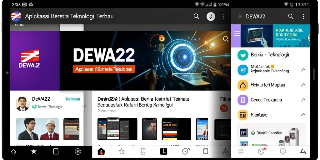 Tampilan antarmuka DEWA22 yang modern dan responsif.