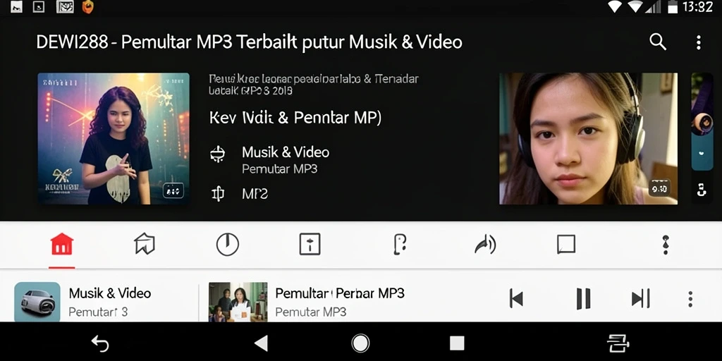 Antarmuka DEWI288 yang sederhana dan menarik saat memutar musik.