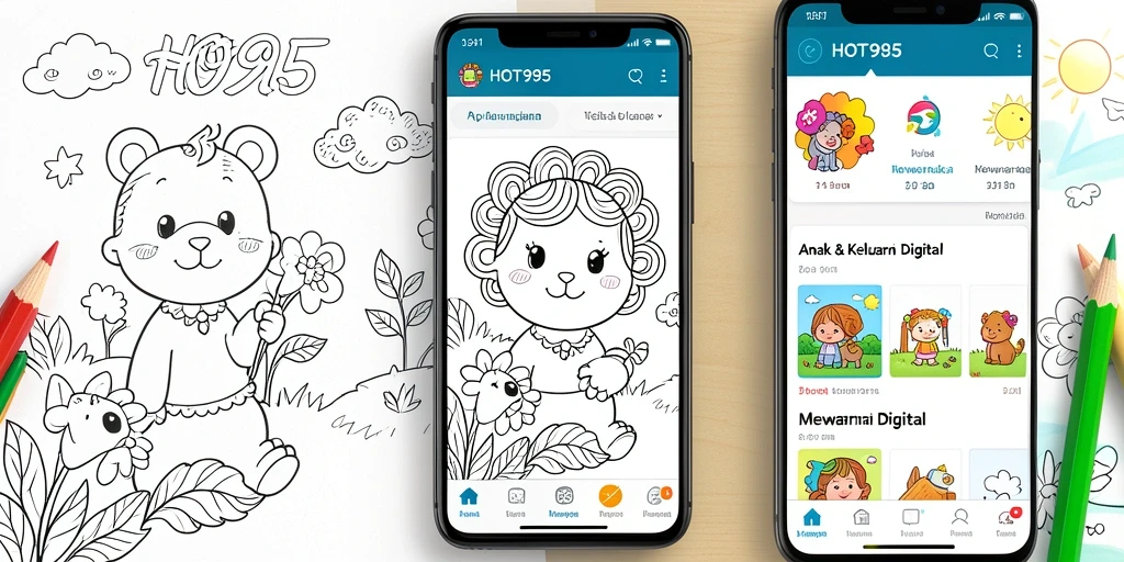 Screenshot HOT985 menampilkan antarmuka mewarnai yang menyenangkan dan interaktif.