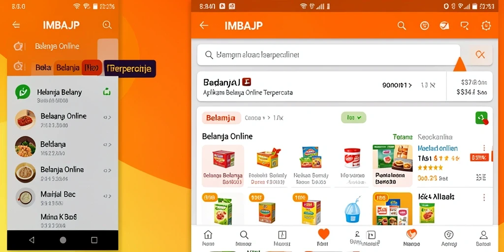 Antarmuka aplikasi IMBAJP yang intuitif untuk belanja online.