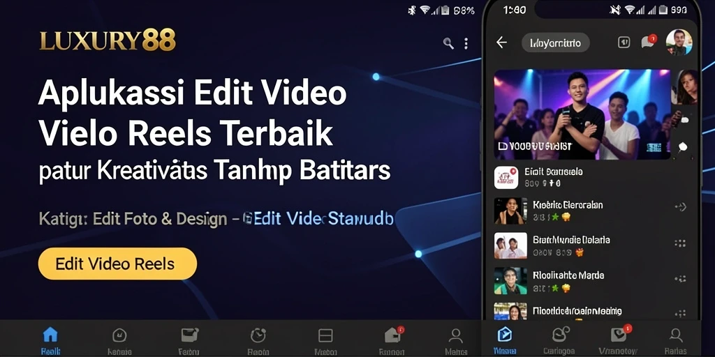 Tampilan antarmuka LUXURY88 yang intuitif dan modern untuk edit video.