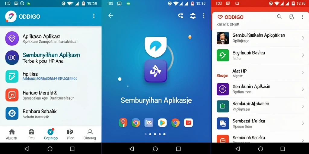 Antarmuka ODDIGO yang sederhana menampilkan opsi sembunyikan aplikasi.