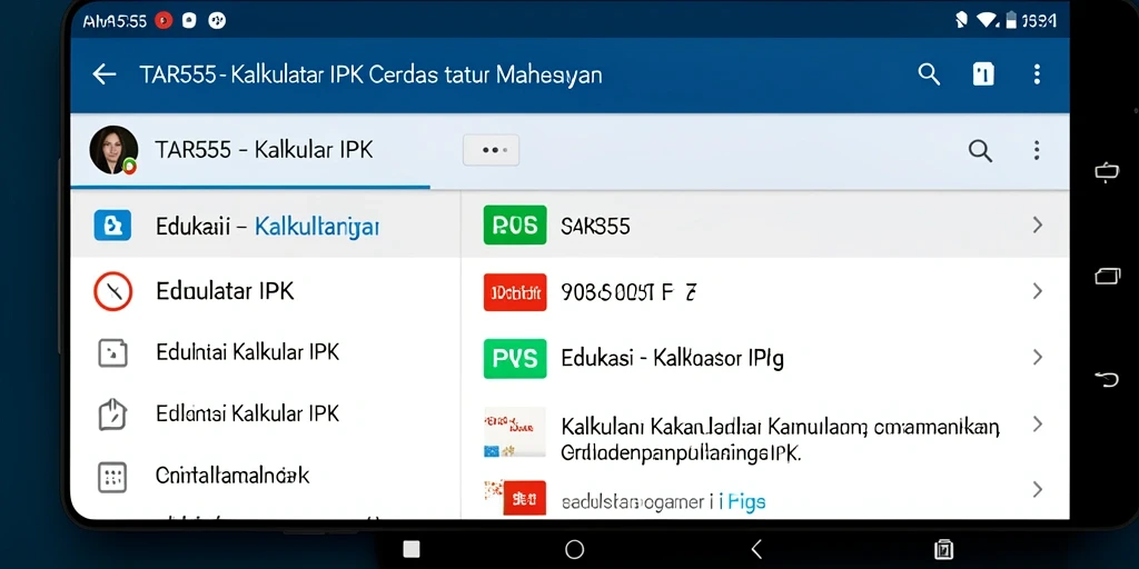 Tampilan antarmuka TAR555 yang mudah digunakan untuk Kalkulator IPK.